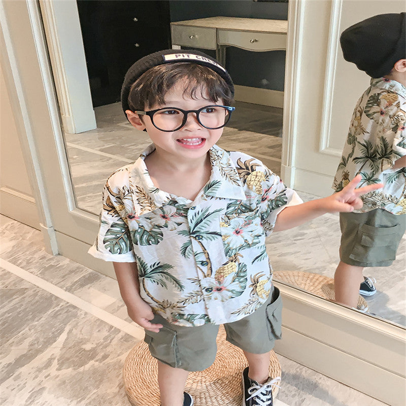 baby''s handsome flower shirt 0 - Tophatter Daily Deals