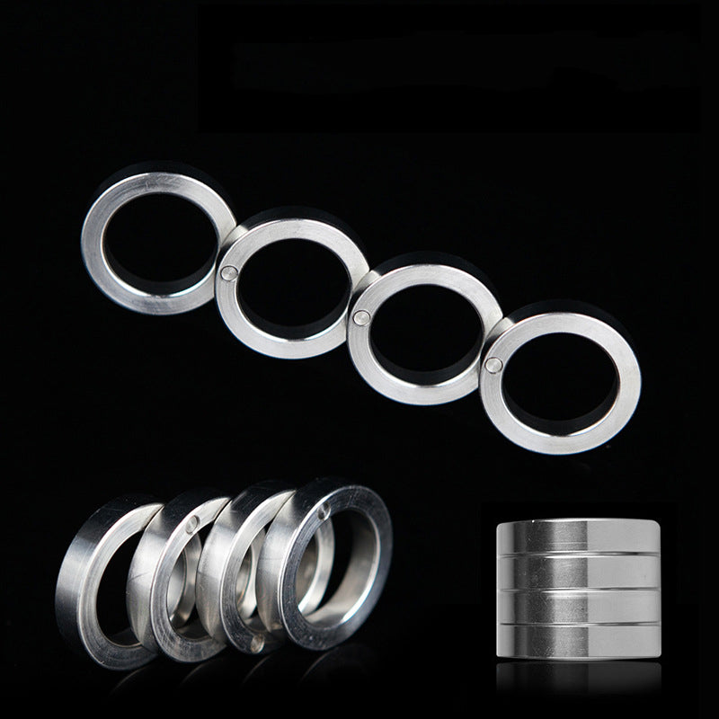 ZINC ALLOY FOLDING BRASS KNUCKLES SELF-DEFENSE TOOL SILVER Stainless - Tophatter Daily Deals