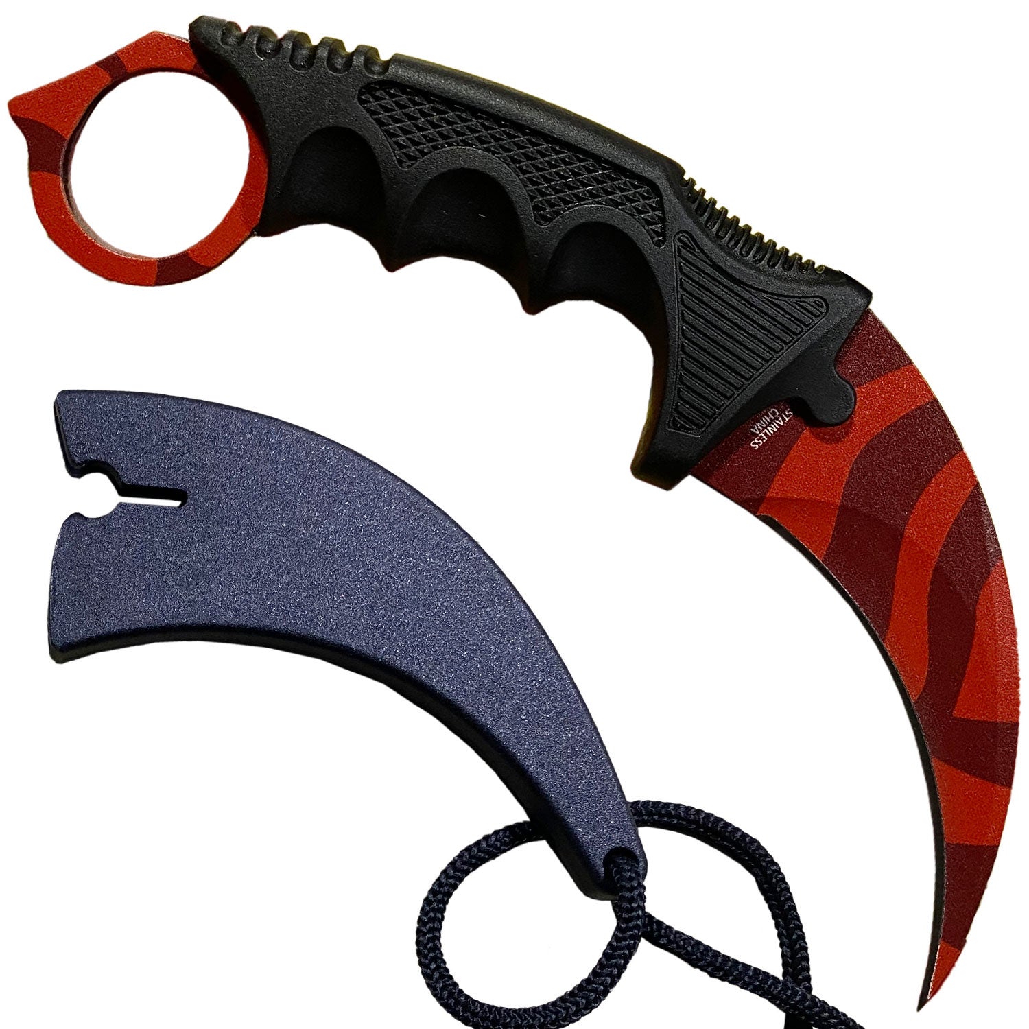 7.6" Slaughter Military Combat Tactical CSGO Karambit Neck Knife w Sheath - TOPHATTER'S ARMORY DEALS Collectible Weapons - Tophatter Daily Deals