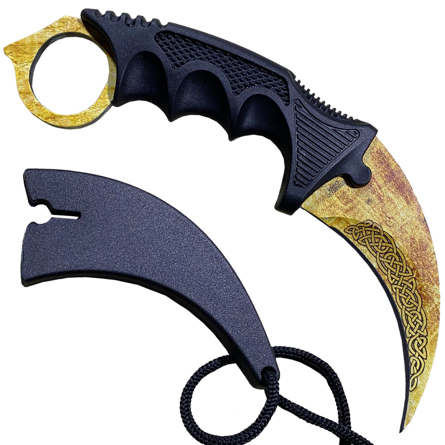 7.6" Lore Combat Tactical CSGO Karambit Neck Knife with Sheath - TOPHATTER'S ARMORY DEALS Collectible Weapons - Tophatter Daily Deals