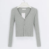 Fitted Womens Cropped Cardigan - Ribbed Knit, Casual Grey 3D Changing Face Moving Picture Frame - Tophatter Daily Deals