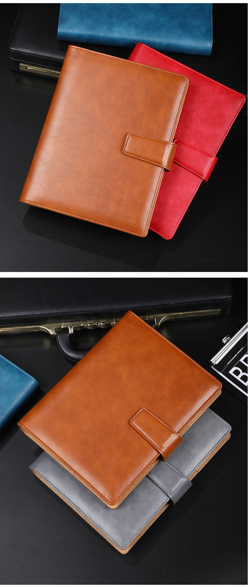 A5 leather buckle 6-hole clip notebook 0 - Tophatter Daily Deals