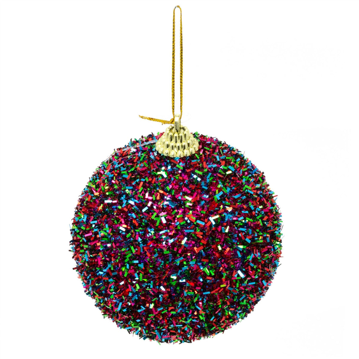 Pack Of 3 Multicoloured Tinsel Christmas Tree Baubles | 3 Piece Christmas Tree Hanging Ornament | Xmas Baubles Christmas Baubles Christmas Decorations Baubles - Tophatter Daily Deals