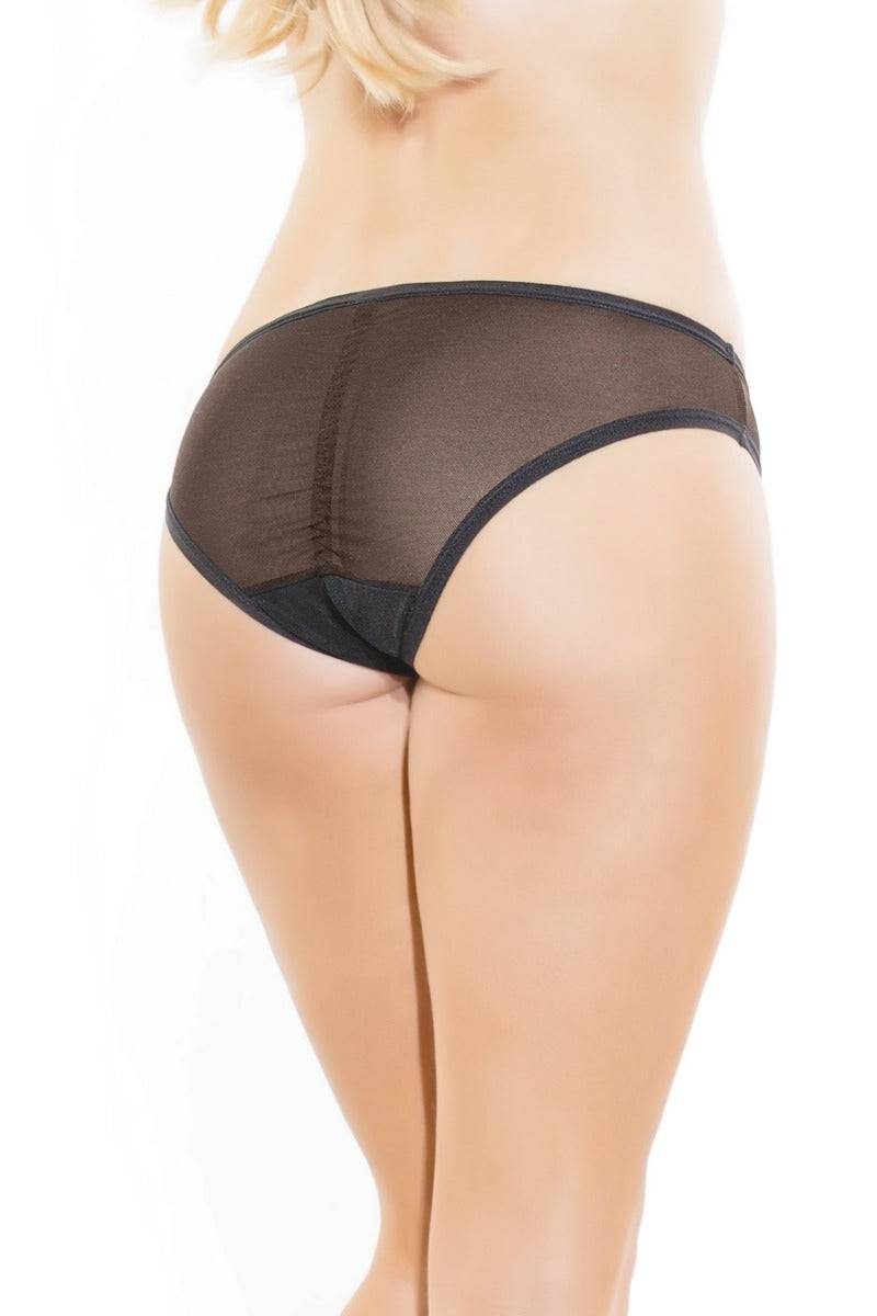 Coquette - 189 - Crotchless Panty Black OS Lingerie - Tophatter Daily Deals