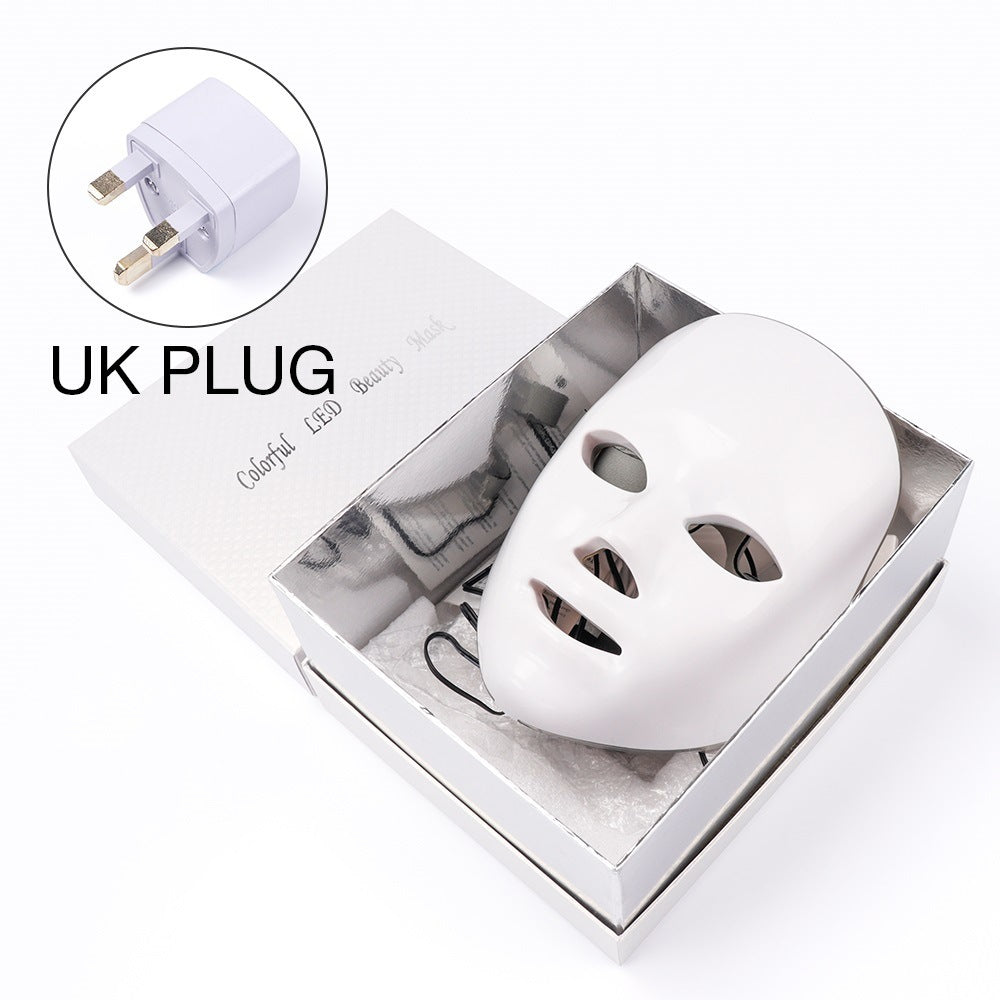 Beauty Instrument Beauty Red Purple Light Photon Skin Rejuvenation Mask Instrument Household Acne Spectrometer Face White Remote Control Box UK 0 - Tophatter Daily Deals
