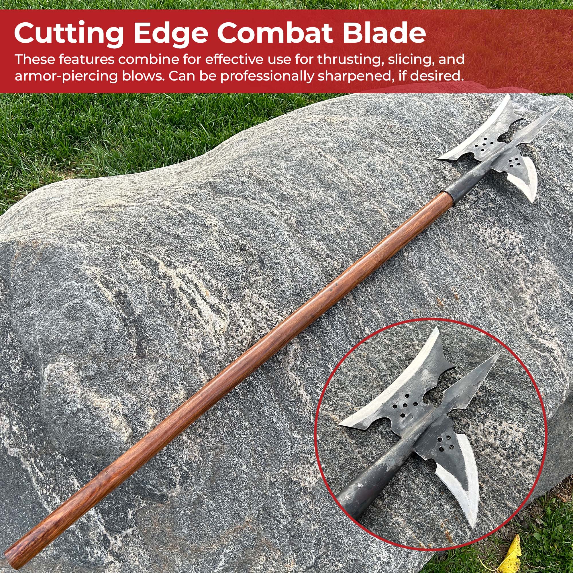 18th Century Medieval Hand Forged Sergeants Halberd historical period - Tophatter Daily Deals