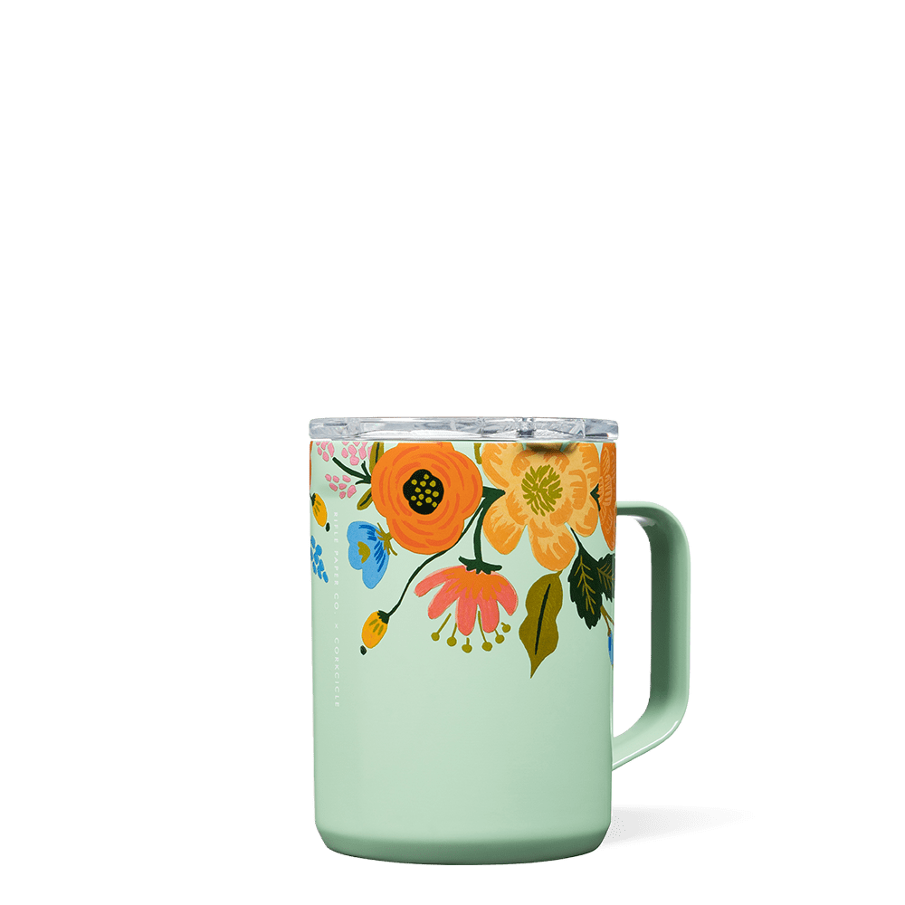 Rifle Paper Co. Coffee Mug by CORKCICLE. Mint Lively Floral 16oz Coffee Mug - Tophatter Daily Deals