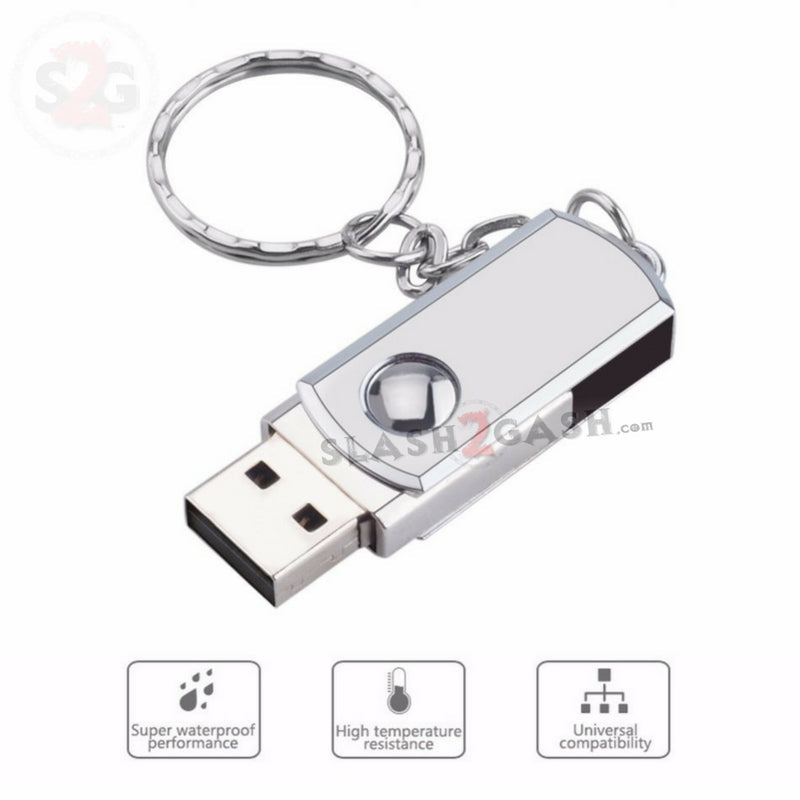 Mini Metal Rotary USB Flash Drive 2.0 Key Chain Memory Stick 16/32/64gb USB Flash Drive - Tophatter Daily Deals