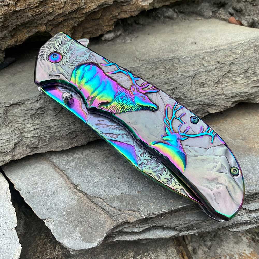 Fantastic Reindeer Folding Knife - Tophatter Daily Deals