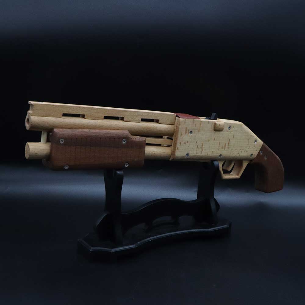 Assembled M37 Shotgun Rubber Band Wooden Replica Gun - Tophatter Daily Deals