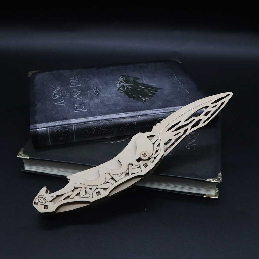 3D Folding Knife Puzzle Wooden Model Kit - Tophatter Daily Deals