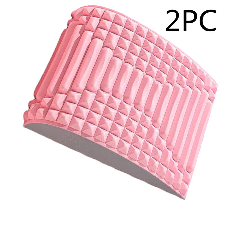 Back Stretcher Pillow Neck Lumbar Support Massager For Neck Waist Back Sciatica Herniated Disc Pain Relief Massage Relaxation Pink 2PC 0 - Tophatter Daily Deals