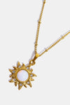 Opal Sun Pendant Stainless Steel Necklace Necklaces - Tophatter Daily Deals