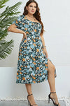 Floral Split Short Sleeve Dress Casual Dresses - Tophatter Daily Deals