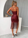 Sequin Fringe Spaghetti Strap Dress Cocktail Dresses - Tophatter Daily Deals