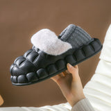 Bubble Shoes With Foldable Heel Slippers Women Warm Indoor House Shoes Black 4 - Tophatter Daily Deals