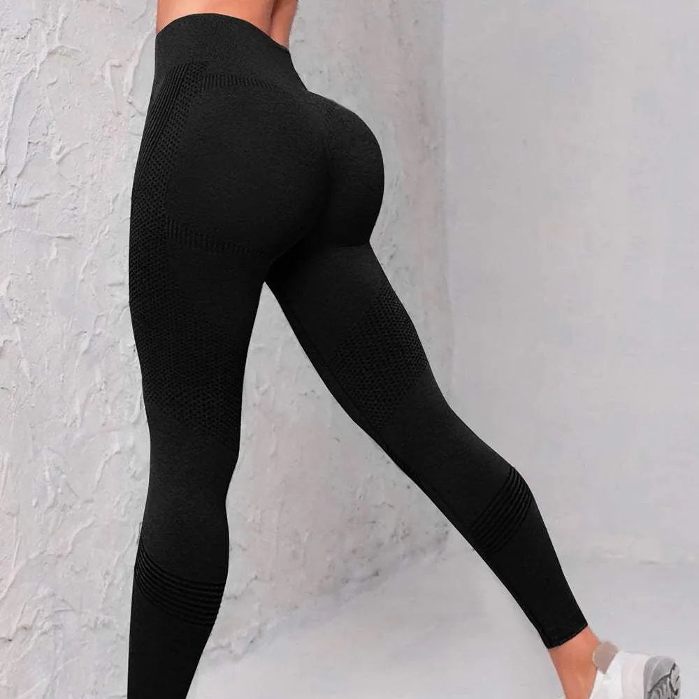 High Waist Seamless Yoga Pants Women's Solid Color Dot Striped Print Butt Lifting Leggings Fitness Running Sport Gym Legging Outfits Black Humidifier - Tophatter Daily Deals