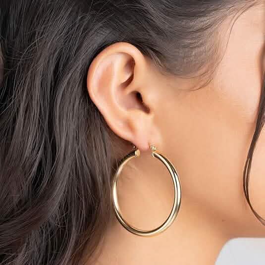 S925 50mm Solid Hoop Earrings for Women Earrings - Tophatter Daily Deals