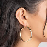 S925 50mm Solid Hoop Earrings for Women Earrings - Tophatter Daily Deals