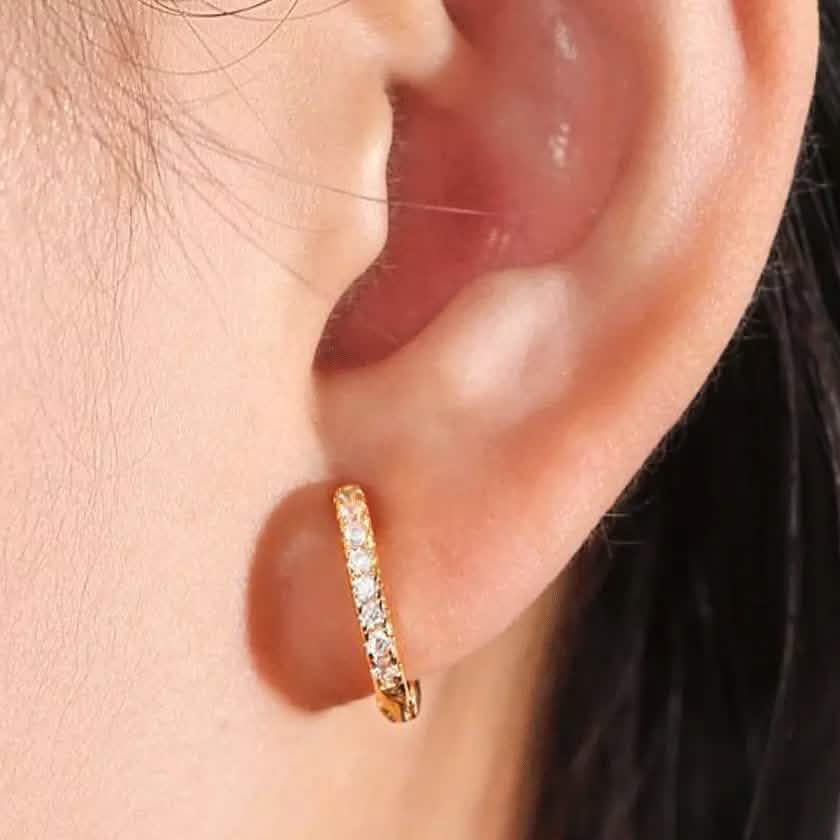18K Gold Plated Huggie Earrings Earrings - Tophatter Daily Deals
