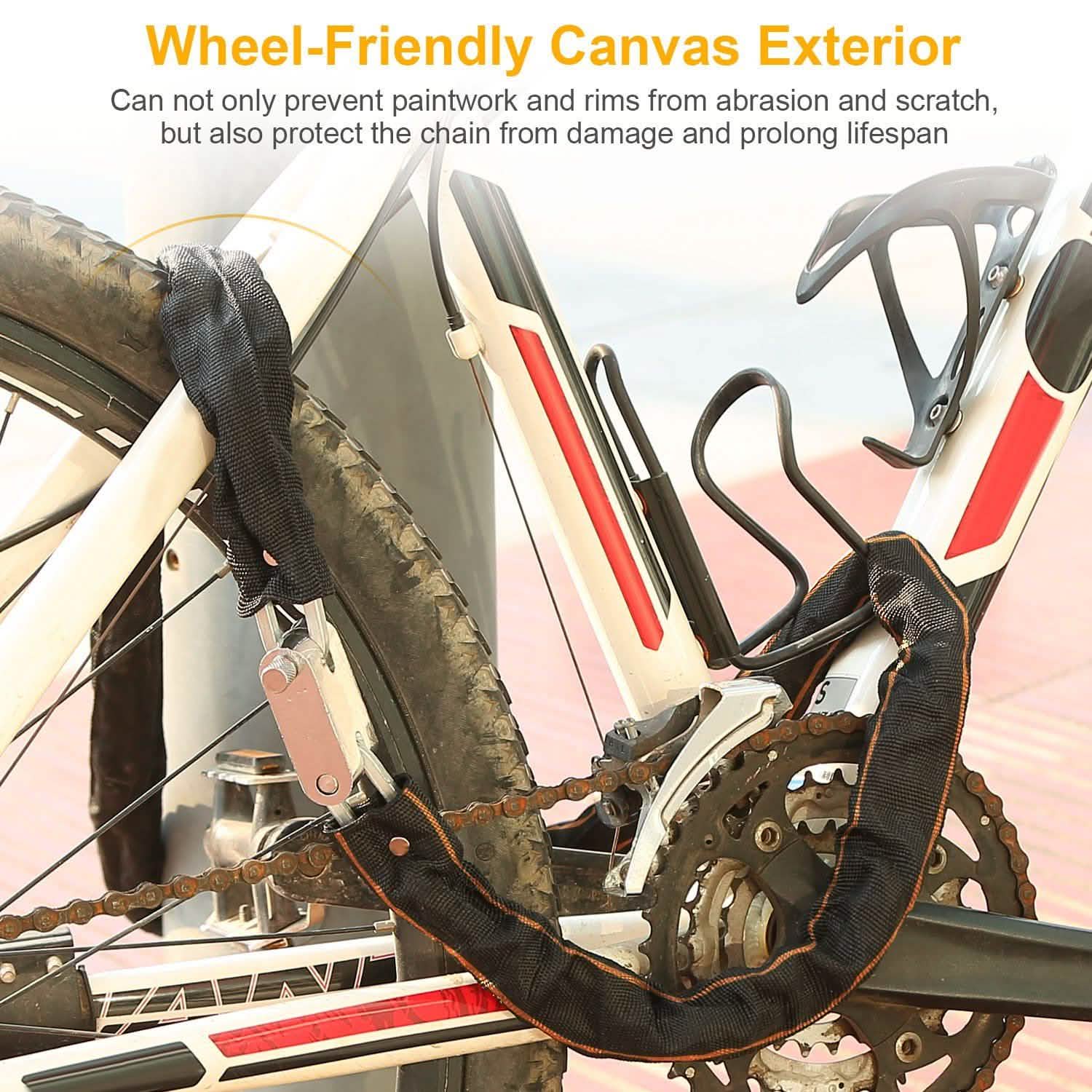 1.8m Bike Chain Lock with 3 Keys Heavy Duty Security Lock Outdoor Recreation - Tophatter Daily Deals