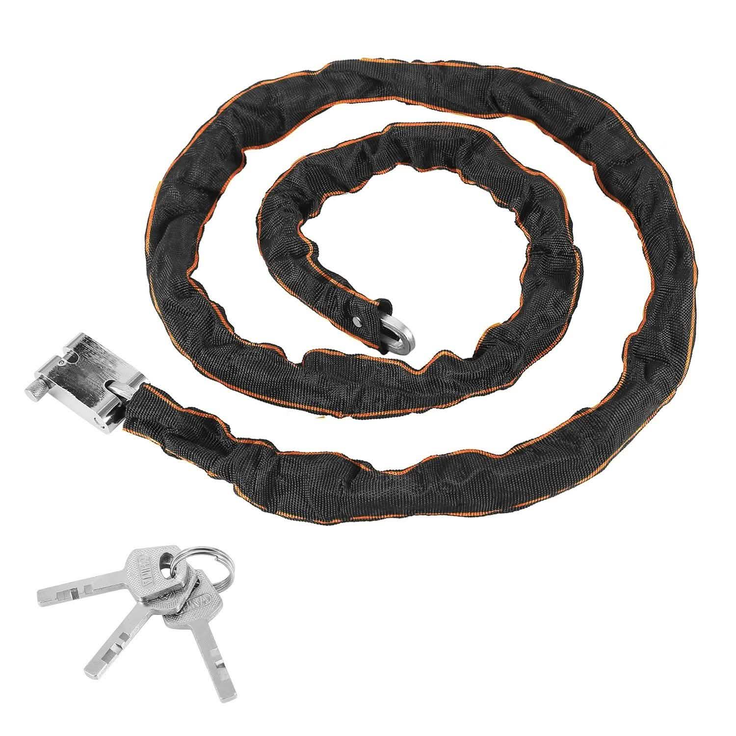 1.8m Bike Chain Lock with 3 Keys Heavy Duty Security Lock Outdoor Recreation - Tophatter Daily Deals
