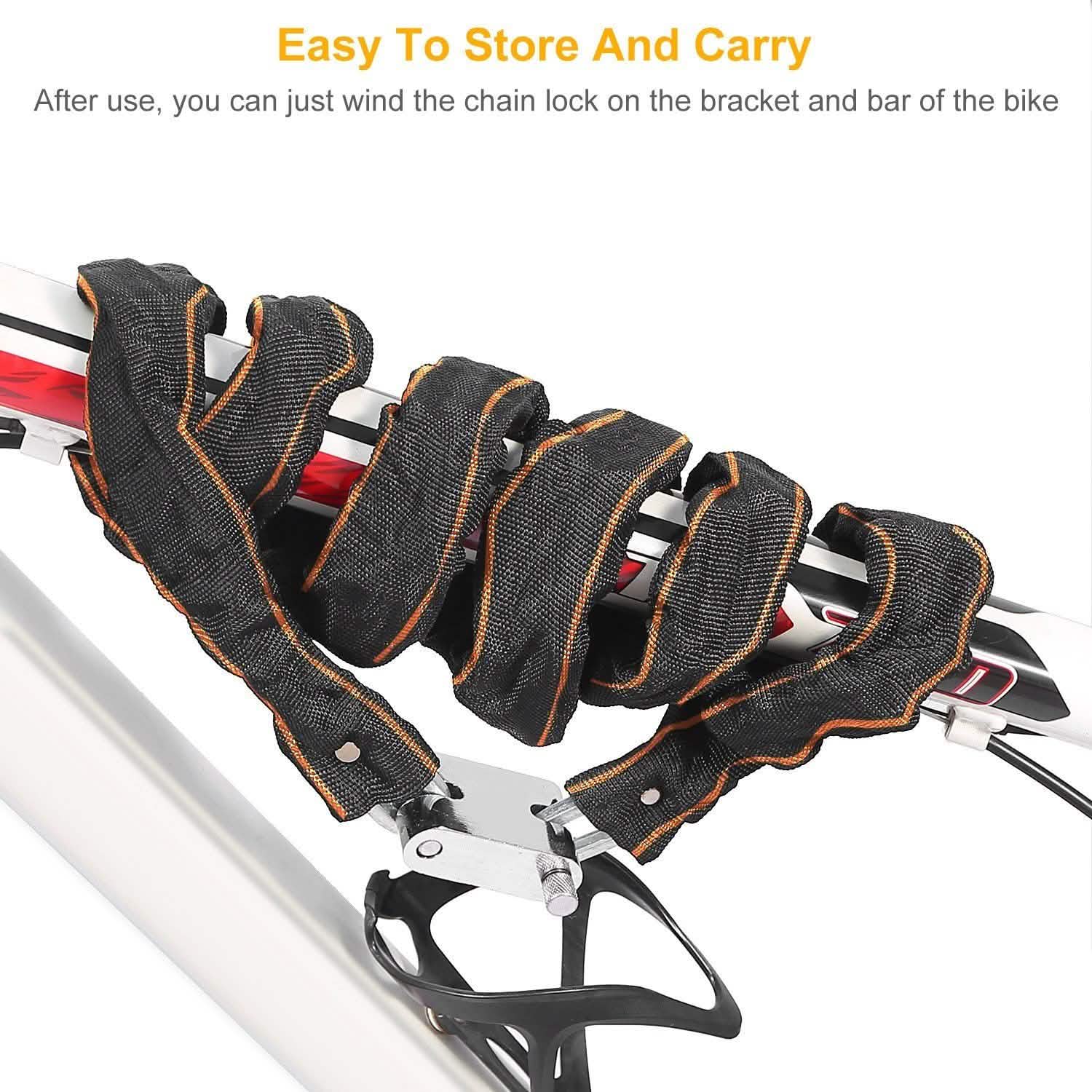 1.8m Bike Chain Lock with 3 Keys Heavy Duty Security Lock Outdoor Recreation - Tophatter Daily Deals