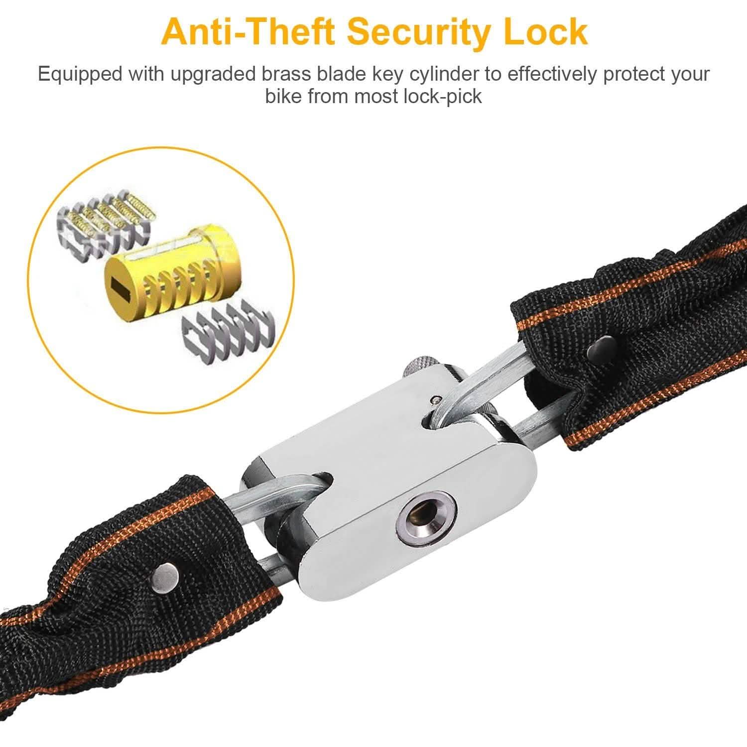 1.8m Bike Chain Lock with 3 Keys Heavy Duty Security Lock Outdoor Recreation - Tophatter Daily Deals