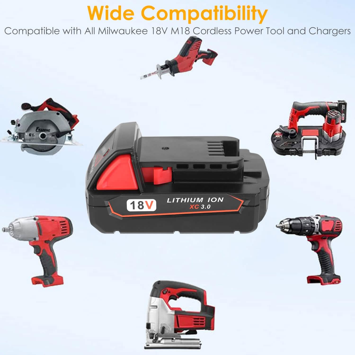 18V Battery Replacement Compatible with Milwaukee M18 Cordless Power Tool Home Improvement - Tophatter Daily Deals