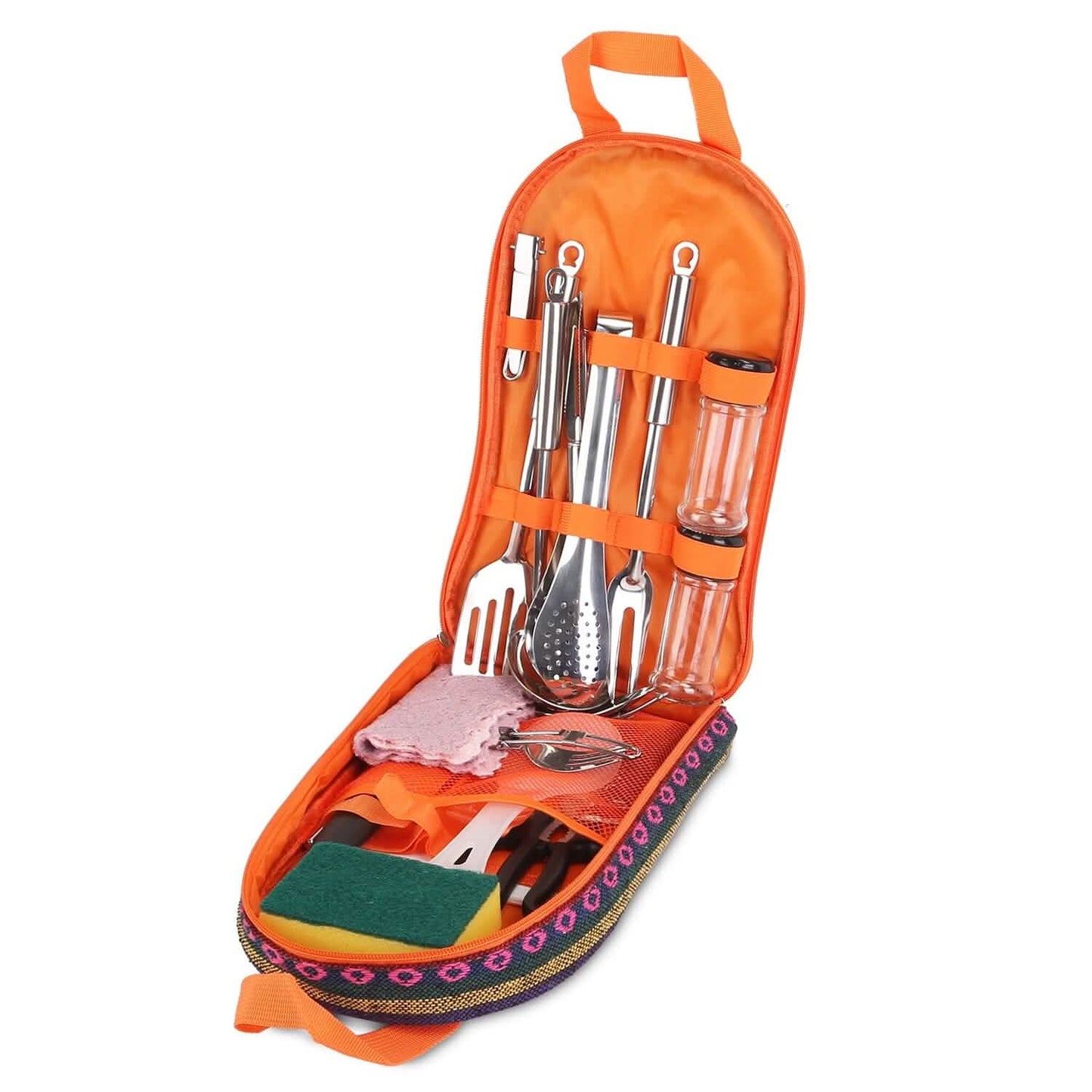 19-Piece: Camping Cooking Utensil Kit Portable Picnic Cookware Outdoor Recreation - Tophatter Daily Deals