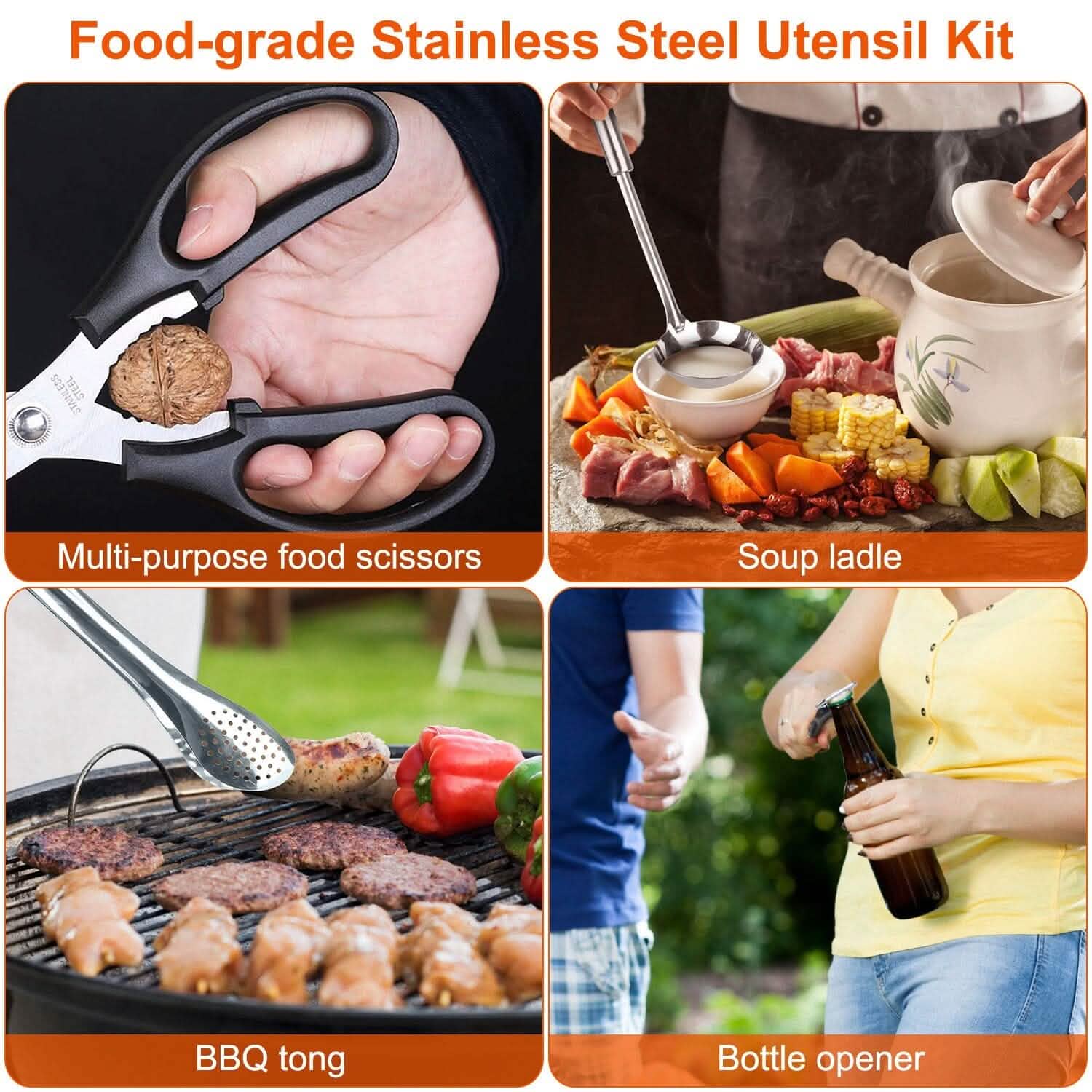 19-Piece: Camping Cooking Utensil Kit Portable Picnic Cookware Outdoor Recreation - Tophatter Daily Deals