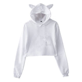 Soft Women's Cropped Hoodie - Boxy Relaxed Cut, Cotton White 3D Changing Face Moving Picture Frame - Tophatter Daily Deals