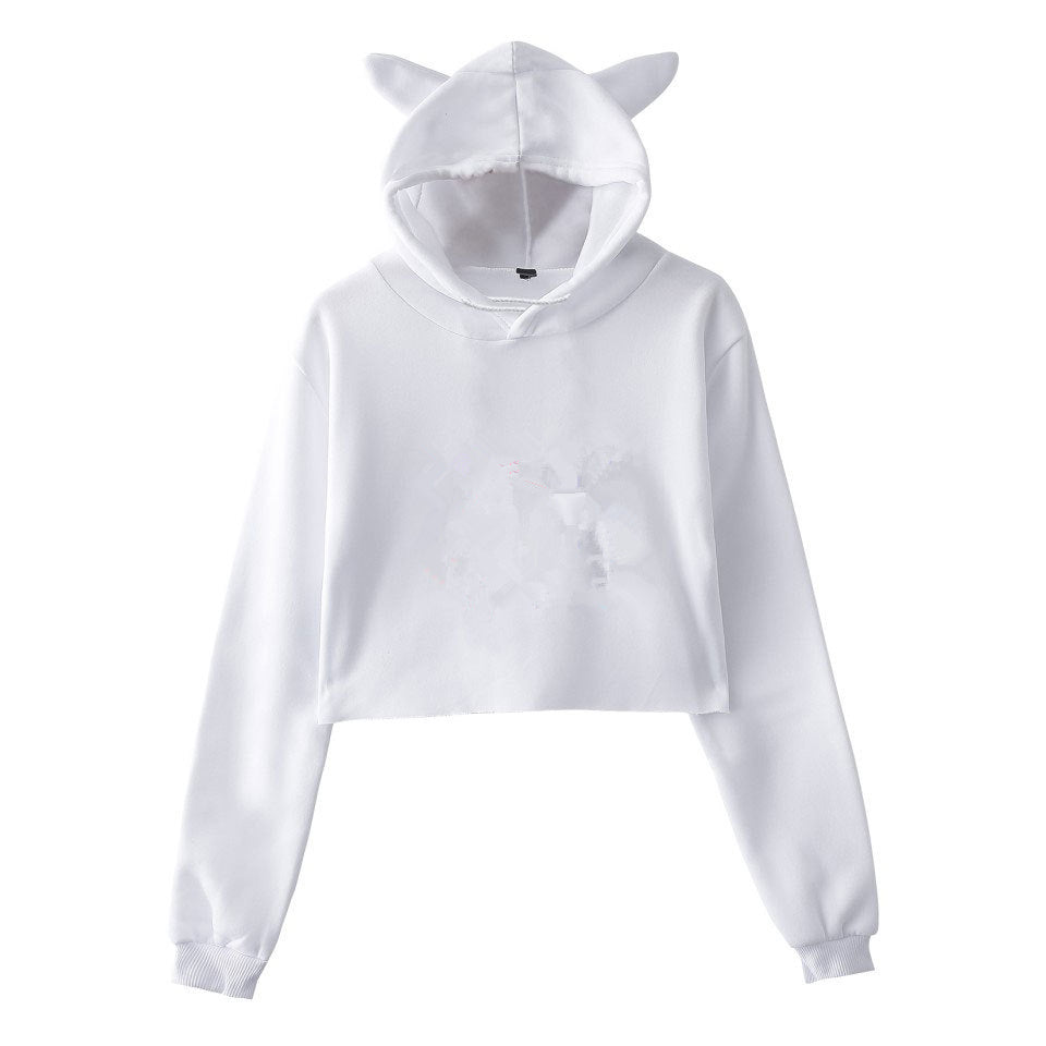 Soft Women's Cropped Hoodie - Boxy Relaxed Cut, Cotton White 3D Changing Face Moving Picture Frame - Tophatter Daily Deals