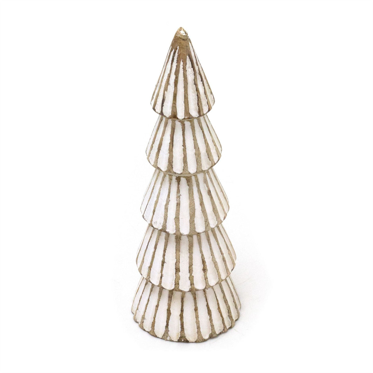 Shabby Chic White Wooden Christmas Tree | Freestanding Rustic Ornament - 21cm Ornament - Tophatter Daily Deals