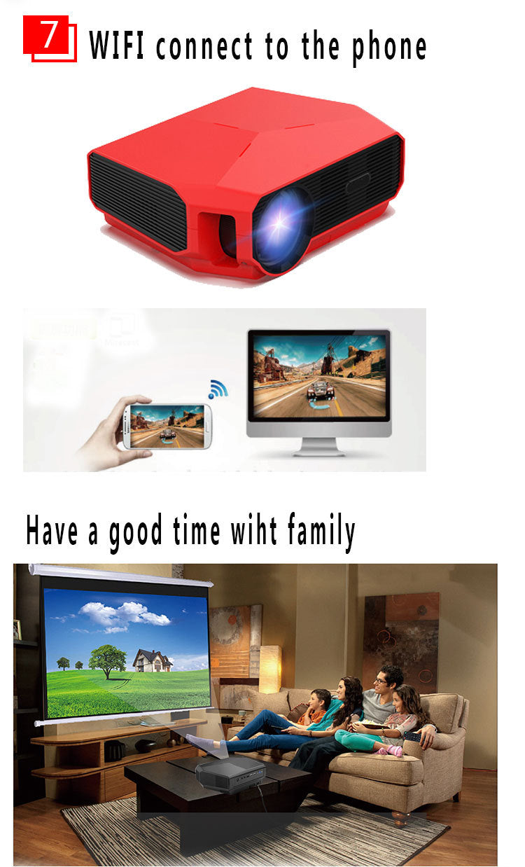 1080P HD Home Portable Voice Connection WiFi Mobile Phone Wireless Mini Projector 0 - Tophatter Daily Deals