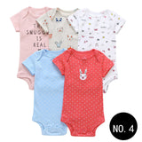 Baby Short Climb 5-piece Romper Boys and Girls Cotton One-piece Rompers 4Style Q5pcs 0 - Tophatter Daily Deals