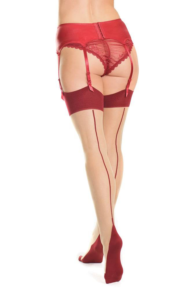 Coquette - 1909 - Garter Stockings - Red/Nude - OS Lingerie - Tophatter Daily Deals