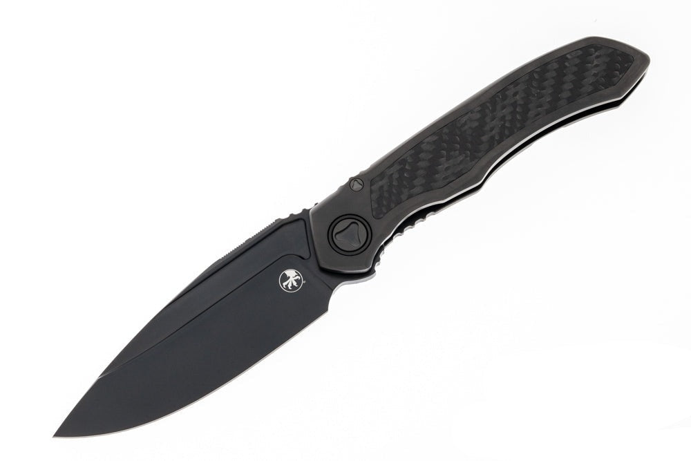 Microtech Anax - DLC Titanium - Carbon Fiber Inlay - DLC S/E Blade - 190C-1DLCTCFITI Automatic Knives - Tophatter Daily Deals