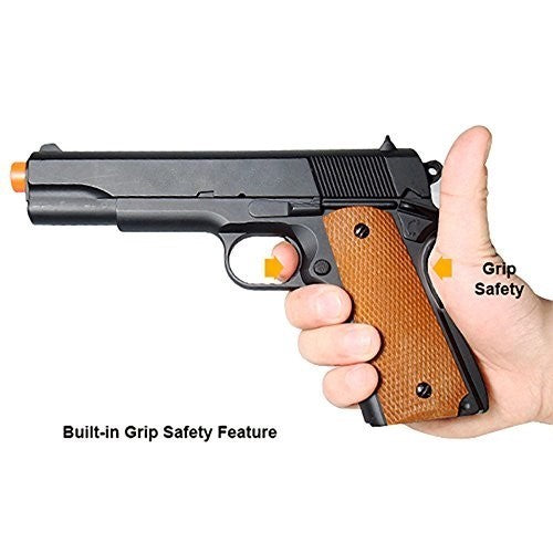 FULL METAL M1911 Style Airsoft Pistol w/ Extra Storage 42 rds - Silver Airsoft-SpringPistol - Tophatter Daily Deals