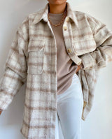 Oversized Womens Long Coat - Shirt Style, Tweed, For City 3D Changing Face Moving Picture Frame - Tophatter Daily Deals