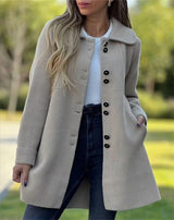 Warm Women Wool Coat - A Line, Polar Fleece, For Winter Apricot 3D Changing Face Moving Picture Frame - Tophatter Daily Deals