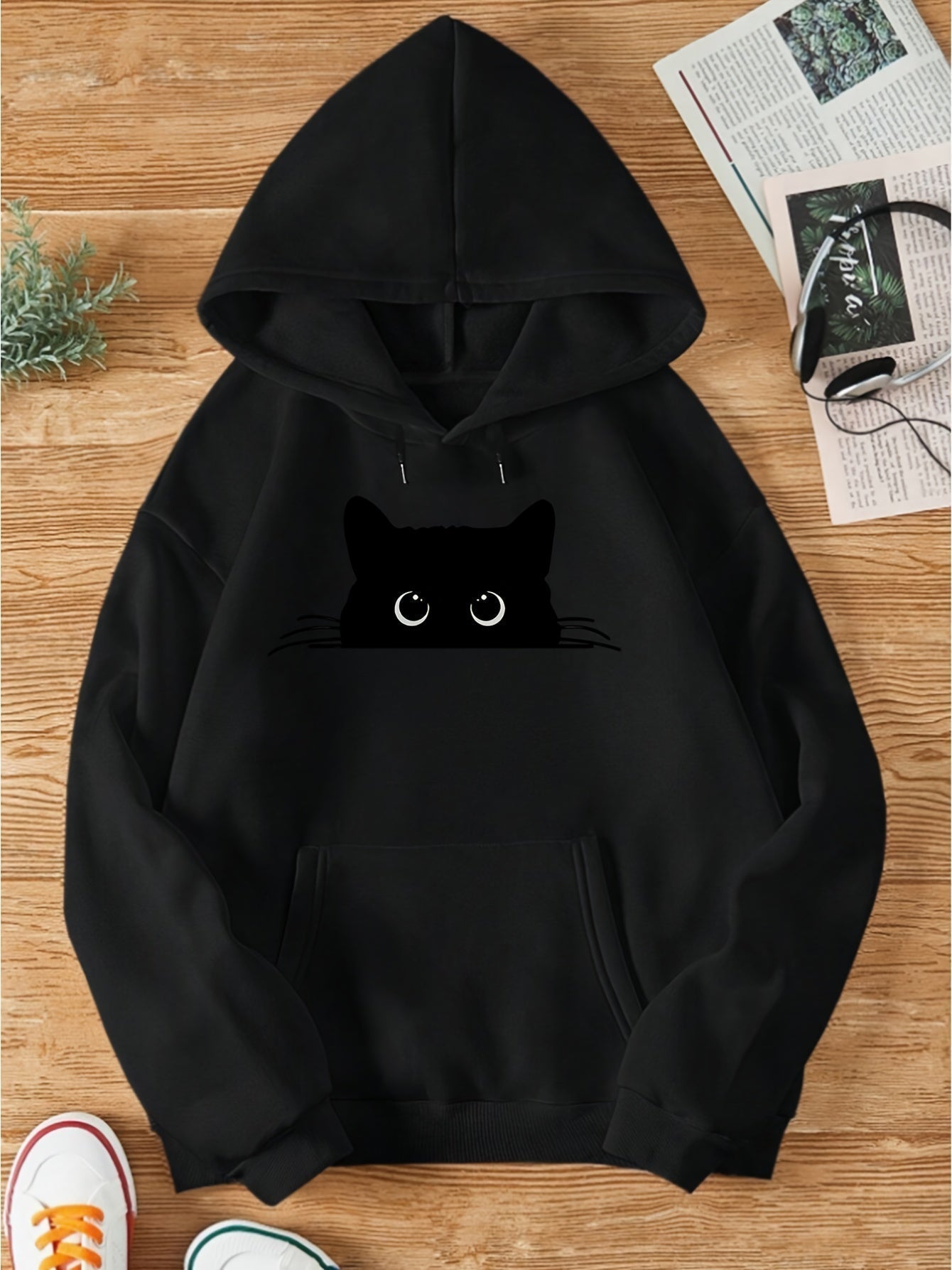 Soft Women's Hoodie Pullover - Oversized Fleece, Casual Black - Tophatter Daily Deals
