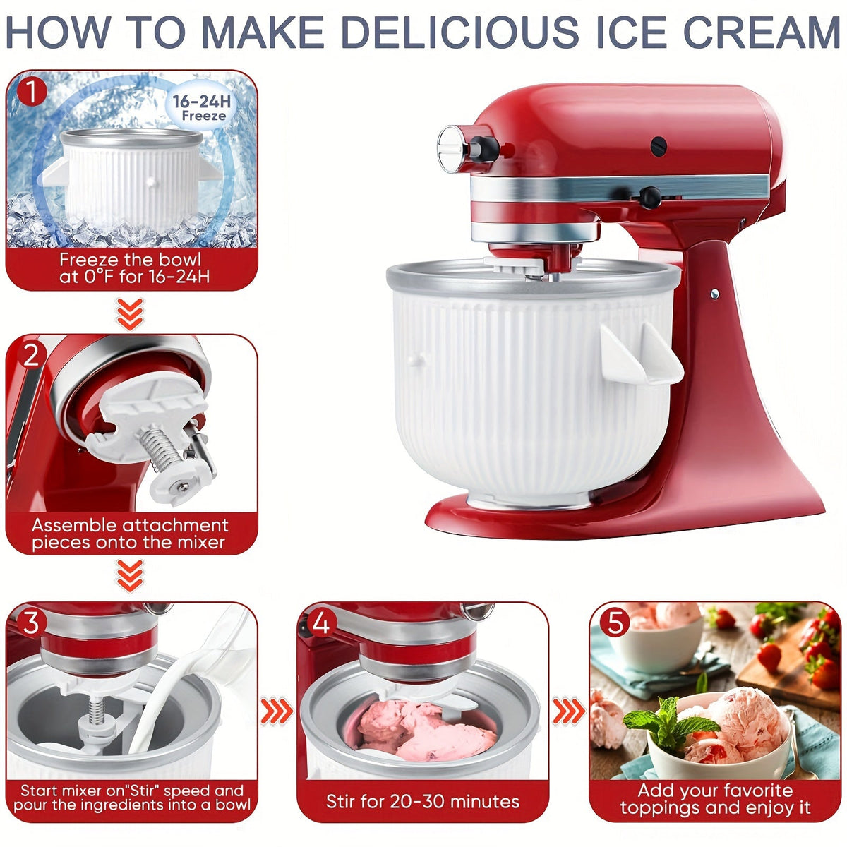 Ice Cream Attachment with Stand Mixers Appliances > Kitchen Appliances > Ice Makers - Tophatter Daily Deals