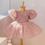 Baby Girl Sequin Ball Performance Costume Birthday Fluffy Gauze Princess Dress 0 - Tophatter Daily Deals