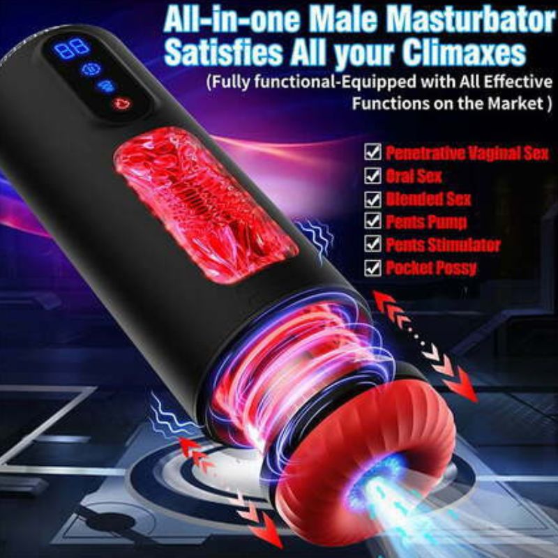 Acmejoy - 9 Telescopic Vibration Sucking Heated Aircraft Male Stroker Masturbation Cup - Tophatter Daily Deals