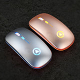 BLACK Silent ULTRA THIN rechargeable wireless mouse 7 GLOWING LIGHTS 0 - Tophatter Daily Deals