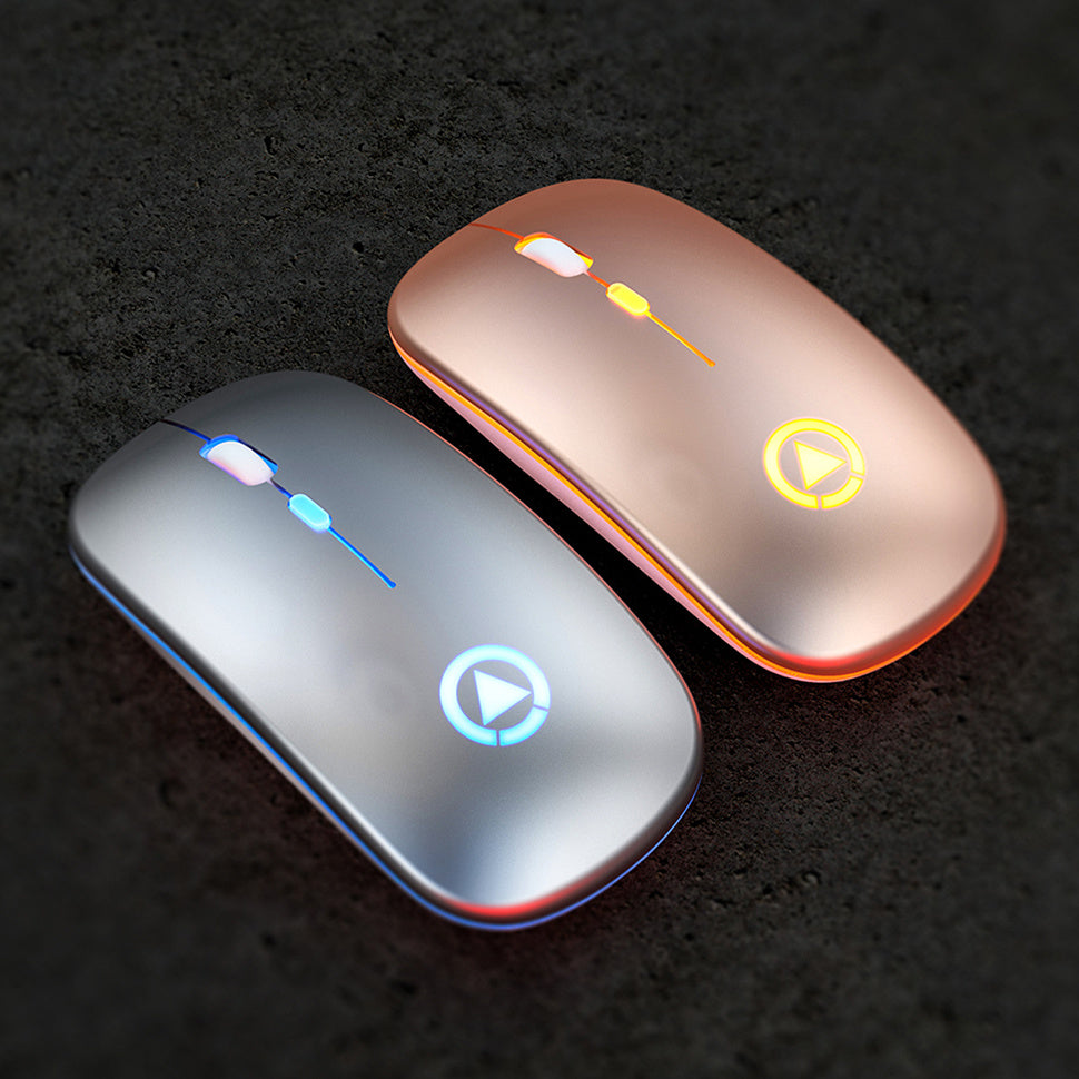 BLACK Silent ULTRA THIN rechargeable wireless mouse 7 GLOWING LIGHTS 0 - Tophatter Daily Deals