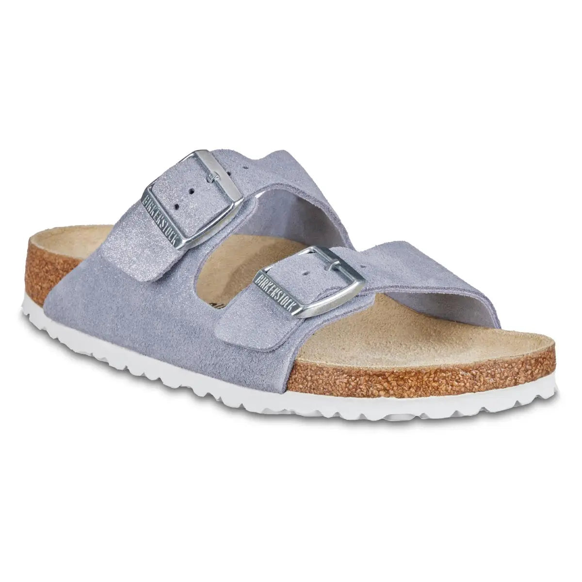 Birkenstock Arizona Suede Leather Sandals Purple Fog Footwear - Tophatter Daily Deals