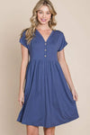 BOMBOM V-Neck Short Sleeve Dress Casual Dresses - Tophatter Daily Deals