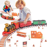 193-Piece: Electric Train Set Steam Locomotive Passenger Coach Coal Car Christmas Train Toys & Games - Tophatter Daily Deals